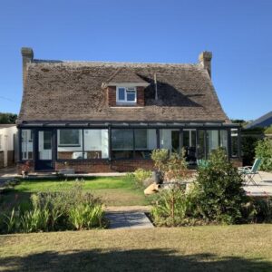 Large Lean-to Conservatory and Patio Installation New Milton