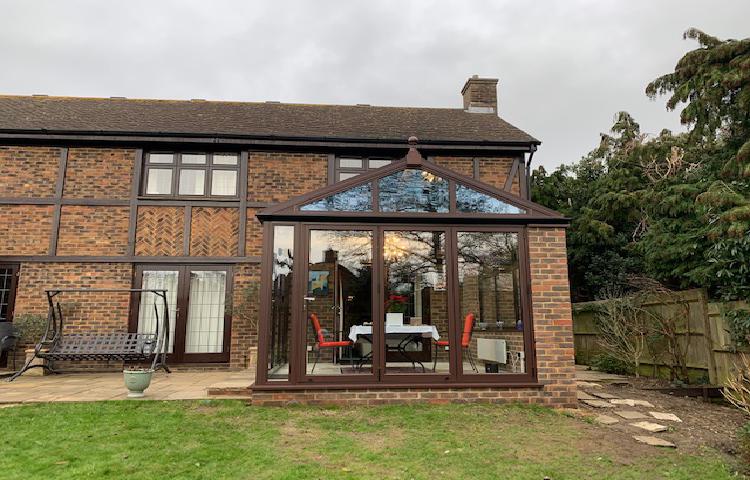 Gable End Conservatory With Aluminium Bi-Folding Doors