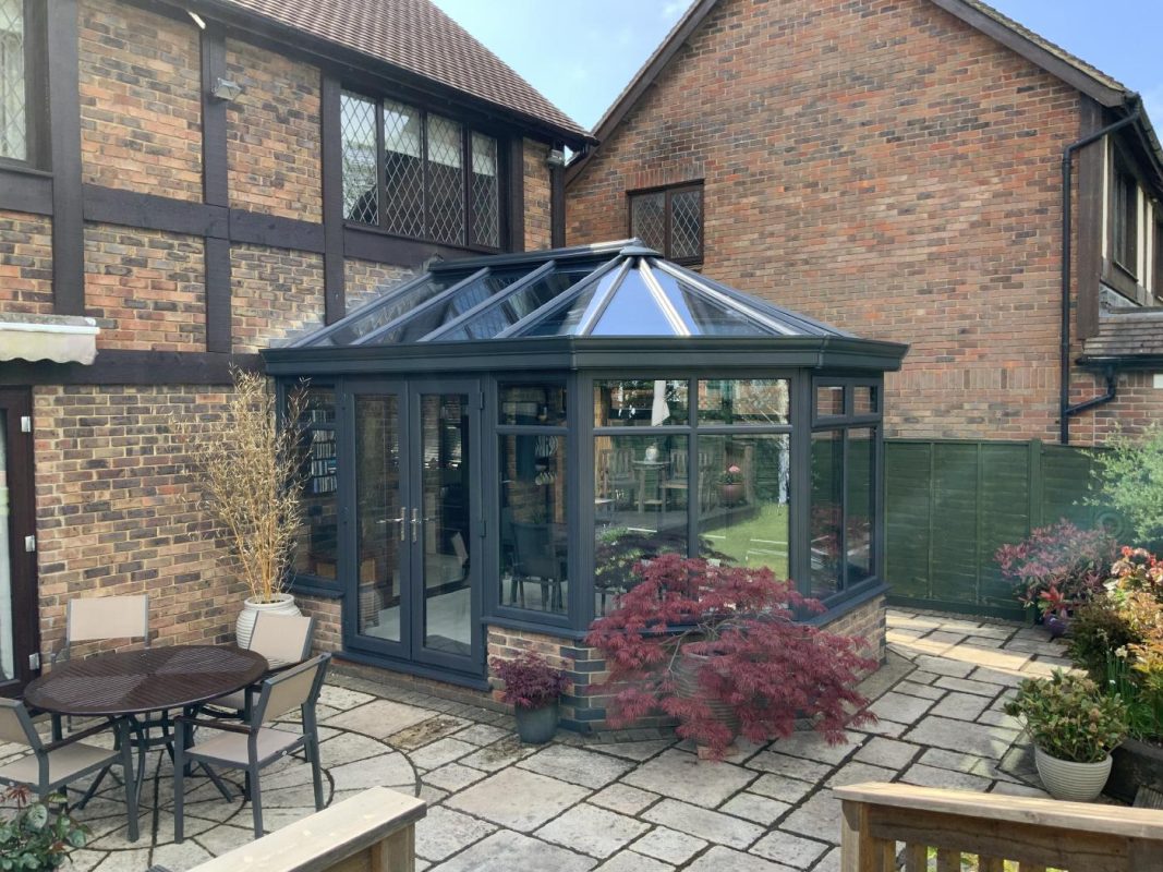 Hybrid Orangery Conservatory in Anthracite Grey Internally and Externally