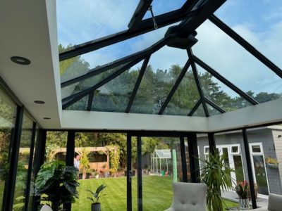 Black Framed LIVin Room Hybrid Orangery Interior